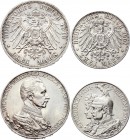 Germany - Empire Prussia 2-3 Mark 1901 - 1913
Silver, AUNC.