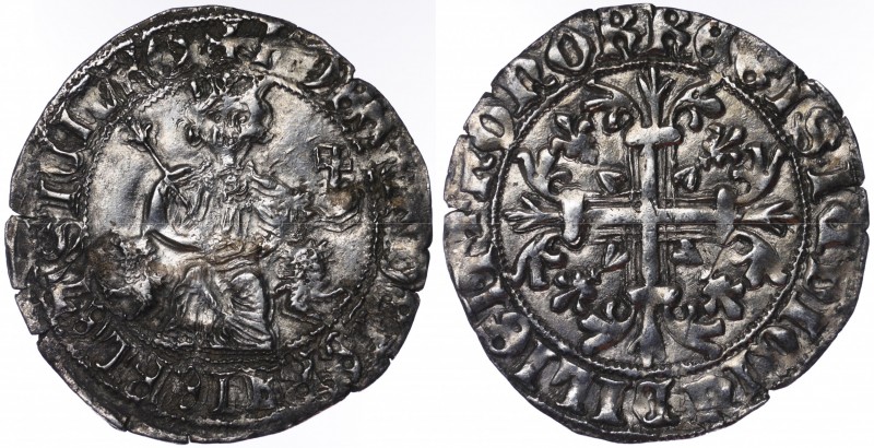 Italian States Naples Gigliato 1309 - 1343 A.D.
Mir# 28; Silver 3.92g; Roberto ...