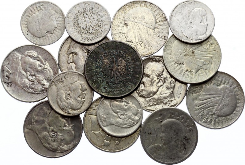 Poland Lot of 15 Silver Coins
Silver, VF mostly. Different denominations and ty...