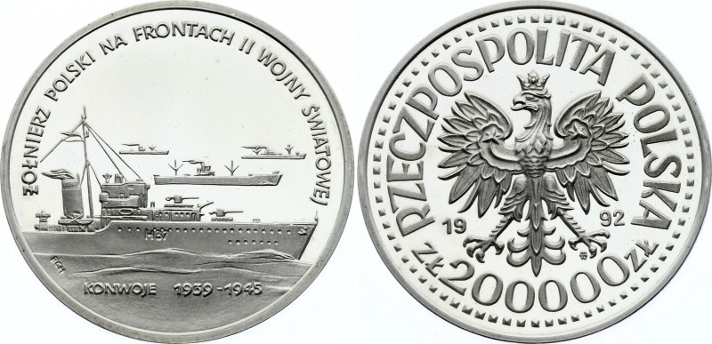 Poland 200000 Zlotych 1992 MW 
Y# 232; Silver; Mintage 15000 Pieces; WW II Seri...