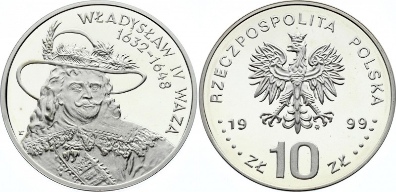 Poland 10 Zlotych 1999 MW
Y# 369; Silver; Mintage 20000 Pieces; Portrait of Wla...