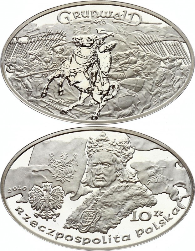 Poland 10 Zlotych 2010 MW
Y# 750; Silver; Battles of Grunwald; Proof