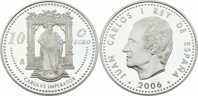 Spain 10 Euro 2006 
KM# 1122; Silver; Mintage 23799 Pieces; Juan Carlos I; Proof