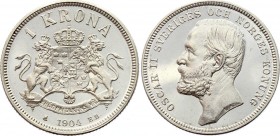Sweden 1 Krona 1904 EB PROOF
KM# 760, Silver, Proof.