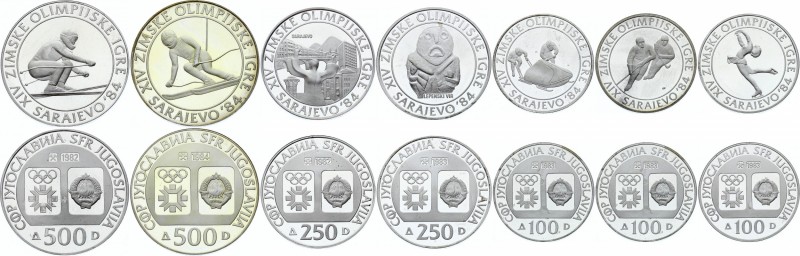 Yugoslavia Lot of 7 Coins 1982 - 1984
(x3) 100 (x2) 250 (x2) 500 Dinara 1982-19...