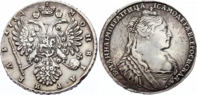 Russia 1 Rouble 1734 R
Bit# 108 R, 1735 Type w/o brooch. 2,25 Roubles by Petrov. Silver, AUNC, great details but polished.