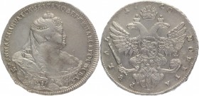 Russia 1 Rouble 1740 
Bit# 207; 3 Roubles Petrov; Silver 25,4g.; AUNC; Red mint; Rare; Mint lustre; Attractive collectible sample; Last year of minta...