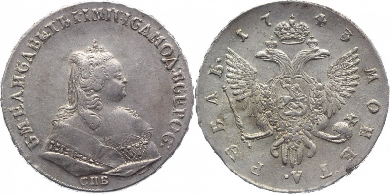 Russia 1 Rouble 1743 СПБ 
Bit# 253; Silver 25,9g.