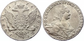 Russia 1 Rouble 1776 СПБ ЯЧ TI
Bit# 221; 2,25 Roubles by Petrov. Silver, UNC, full mint luster.