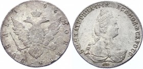 Russia 1 Rouble 1786 СПБ ЯА TI
Bit# 242; 2,5 Roubles by Petrov. Silver, UNC, mint luster. Patina. Rare date in high grade!