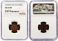 Russia - Poland 1 Grosz 1839 MW NGC MS64RB
Bit# 1225, Large eagle; Red Copper. The coin has maximal grade in both NGC and PCGS. NGC MS64 RB.
