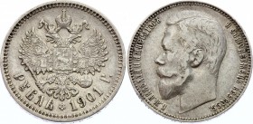 Russia 1 Rouble 1901 ФЗ
Bit# 53; Silver; VF-XF