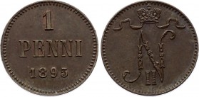 Russia - Finland 1 Penni 1895 
Bit# 458; Copper; AUNC