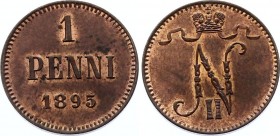 Russia - Finland 1 Penni 1895 
Bit# 458; 1.26g; UNC Red