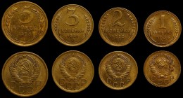 Russia - USSR Lot of 4 Coins 1 2 3 5 Kopeks 1936 - 1956
Y# 98; Y# 113; Y# 107; Y# 115; Al-Br; aUNC/UNC