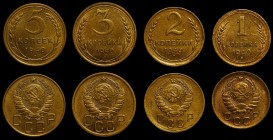 Russia - USSR Lot of 4 Coins 1 2 3 5 Kopeks 1940 
Y# 105-108; Al-Br; aUNC/UNC