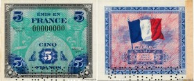 Country : FRANCE 
Face Value : 5 Francs DRAPEAU Spécimen 
Date : 1944 
Period/Province/Bank : Trésor 
Catalogue reference : VF.17.00Sp 
Additiona...