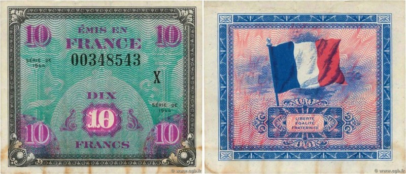 Country : FRANCE 
Face Value : 10 Francs DRAPEAU 
Date : 1944 
Period/Provinc...