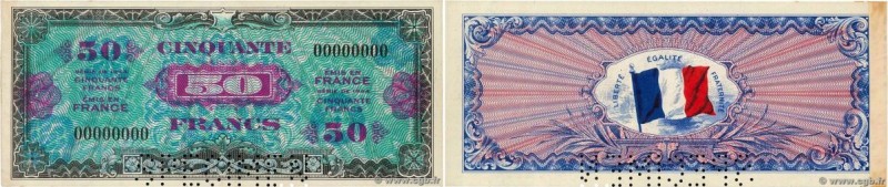 Country : FRANCE 
Face Value : 50 Francs DRAPEAU Spécimen 
Date : 1944 
Perio...