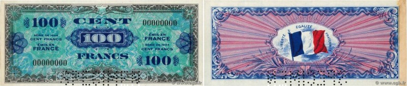 Country : FRANCE 
Face Value : 100 Francs DRAPEAU Spécimen 
Date : 1944 
Peri...