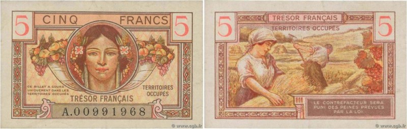 Country : FRANCE 
Face Value : 5 Francs TRÉSOR FRANÇAIS 
Date : 1947 
Period/...