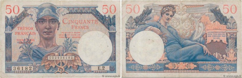 Country : FRANCE 
Face Value : 50 Francs TRÉSOR FRANÇAIS 
Date : 1947 
Period...