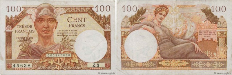 Country : FRANCE 
Face Value : 100 Francs TRÉSOR FRANÇAIS 
Date : 1947 
Perio...
