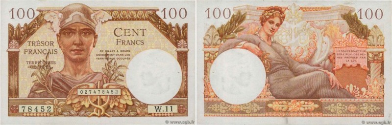 Country : FRANCE 
Face Value : 100 Francs TRÉSOR FRANÇAIS 
Date : 1947 
Perio...