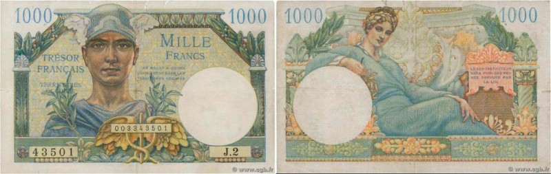 Country : FRANCE 
Face Value : 1000 Francs TRÉSOR FRANÇAIS 
Date : 1947 
Peri...