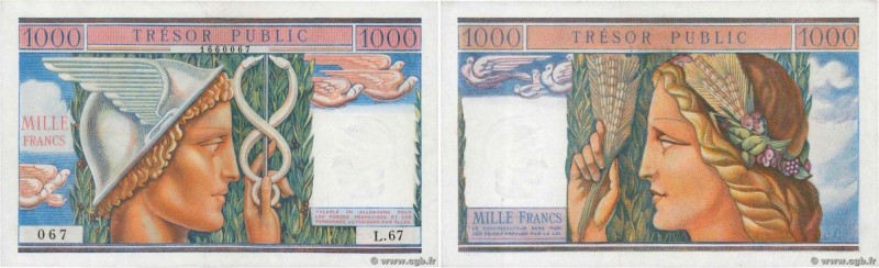 Country : FRANCE 
Face Value : 1000 Francs TRÉSOR PUBLIC 
Date : 1955 
Period...