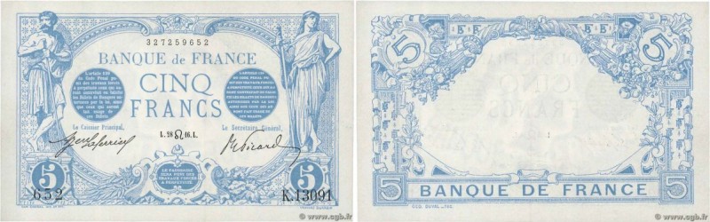 Country : FRANCE 
Face Value : 5 Francs BLEU 
Date : 28 juillet 1916 
Period/...