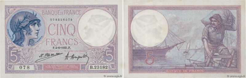 Country : FRANCE 
Face Value : 5 Francs VIOLET 
Date : 04 juin 1925 
Period/P...
