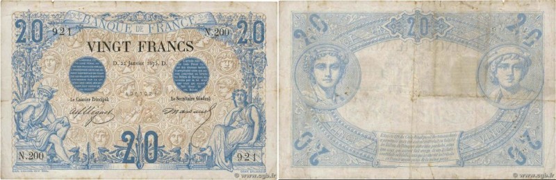 Country : FRANCE 
Face Value : 20 Francs NOIR 
Date : 22 janvier 1875 
Period...