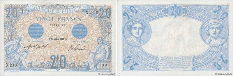 Country : FRANCE 
Face Value : 20 Francs BLEU 
Date : 30 juillet 1912 
Period...