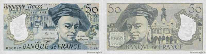 Country : FRANCE 
Face Value : 50 Francs QUENTIN DE LA TOUR 
Date : 1992 
Per...