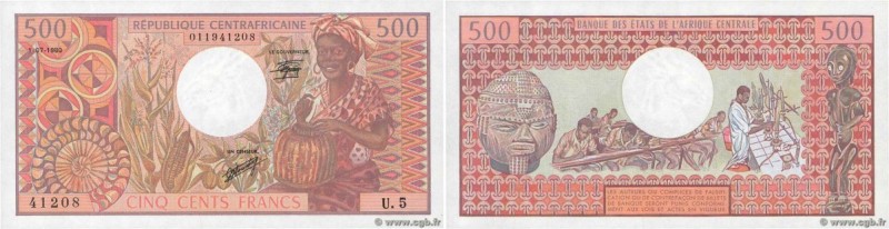 Country : CENTRAL AFRICAN REPUBLIC 
Face Value : 500 Francs 
Date : 01 janvier...