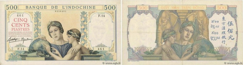 Country : FRENCH INDOCHINA 
Face Value : 500 Piastres 
Date : (1939) 
Period/...