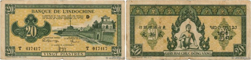 Country : FRENCH INDOCHINA 
Face Value : 20 Piastres vert 
Date : (1944) 
Per...