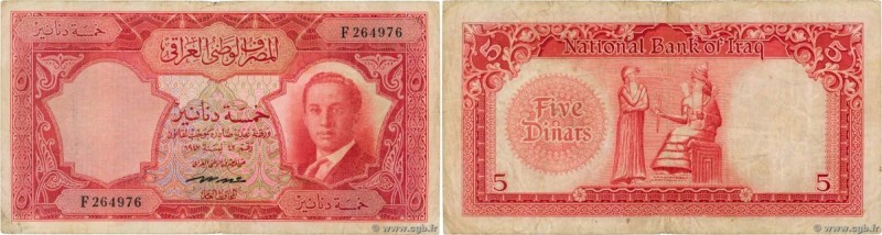 Country : IRAQ 
Face Value : 5 Dinars 
Date : 1947 (1955) 
Period/Province/Ba...