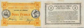 Country : SENEGAL 
Face Value : 2 Francs 
Date : 11 février 1917 
Period/Province/Bank : Gouvernement Général de l'A.O.F. 
Catalogue reference : P...
