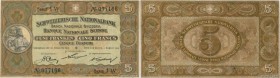 Country : SWITZERLAND 
Face Value : 5 Francs 
Date : 01 août 1913 
Period/Province/Bank : Banque Nationale Suisse 
Catalogue reference : P.11a 
A...