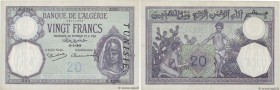 Country : TUNISIA 
Face Value : 20 Francs 
Date : 15 février 1939 
Period/Province/Bank : Banque de l'Algérie 
Catalogue reference : P.6b 
Additi...