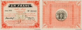 Country : TUNISIA 
Face Value : 1 Franc 
Date : 27 avril 1918 
Period/Province/Bank : Régence de Tunis 
Catalogue reference : P.36e 
Additional r...