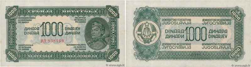 Country : YUGOSLAVIA 
Face Value : 1000 Dinara 
Date : 1944 
Period/Province/...