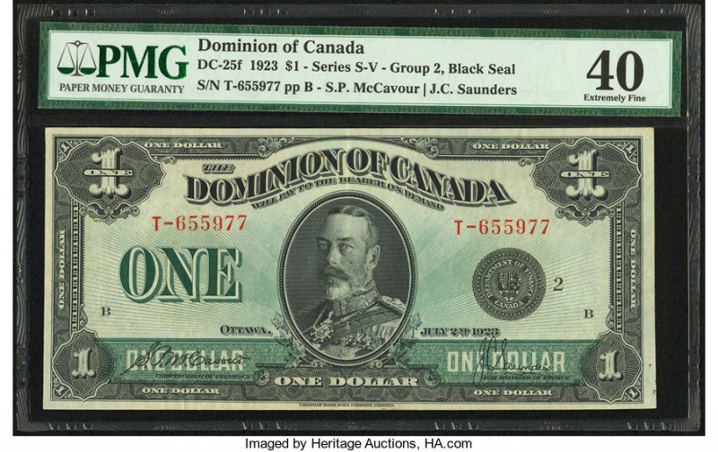 Canada Dominion of Canada $1 2.7.1923 DC-25f PMG Extremely Fine 40. 

HID0980124...