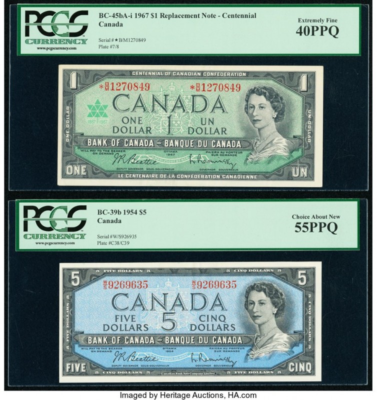 Canada Bank of Canada $5; 20; 1; 20 1954 (2); 1967; 1969 BC-39b; BC-41b; BC-45bA...