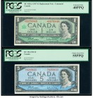 Canada Bank of Canada $5; 20; 1; 20 1954 (2); 1967; 1969 BC-39b; BC-41b; BC-45bA-i; BC-50aA Two Issued; Two Replacement Examples PCGS Choice About New...