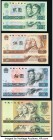 China People's Bank of China 2 Yüan 1990 Pick 885b (2); 5 Yuan 1980 Pick 886a (2); 10 Yuan 1980 Pick 887a (2); 50 Yuan 1990 Pick 888b (2) Crisp Uncirc...