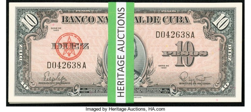 Cuba Banco Nacional de Cuba 10 Pesos 1960 Pick 88c, Twenty-Three Examples Crisp ...