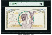 France Banque de France 5000 Francs 13.11.1941 Pick 97c PMG Very Fine 30. Tear, staple holes.

HID09801242017